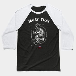 Muay Thai Tiger Sak Yant Tattoo Kickboxing Thailand Baseball T-Shirt